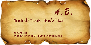 Andrásek Beáta névjegykártya